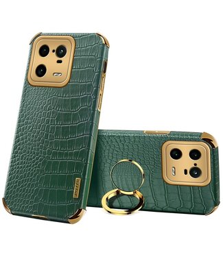 SoFetch Groen Ring Houder Krokodillen Hybride Hoesje Xiaomi 13 Pro