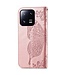SoFetch Rozegoud Vlinder Bookcase Hoesje met Polsbandje voor de Xiaomi 13 Pro