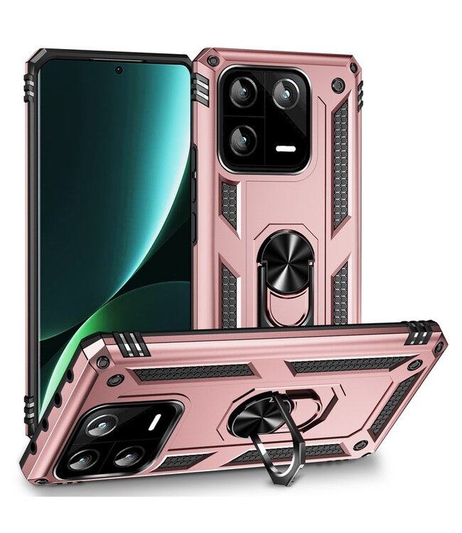 SoFetch Rozegoud Valbestendig Houder Hybride Hoesje voor de Xiaomi 13 Pro