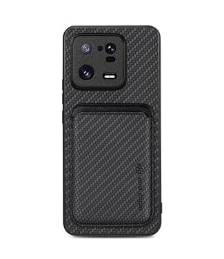 SoFetch Zwart Pasjeshouder Carbon Hybride Hoesje Xiaomi 13 Pro