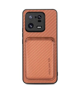 SoFetch Bruin Pasjeshouder Carbon Hybride Hoesje Xiaomi 13 Pro