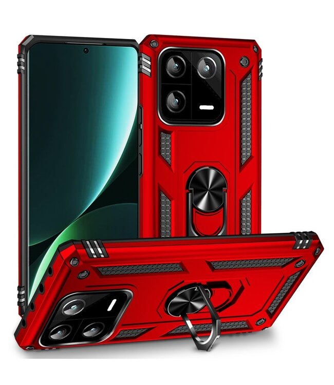 SoFetch Rod Valbestendig Houder Hybride Hoesje voor de Xiaomi 13 Pro