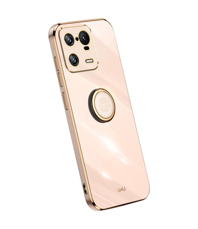 Xin Li Roze Ring Houder Glanzend TPU Hoesje voor de Xiaomi 13 Pro