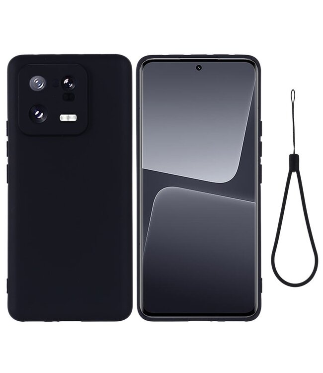 SoFetch Zwart Valbestendig Siliconen Hoesje met Polsbandje voor de Xiaomi 13 Pro