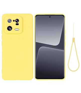 SoFetch Geel Valbestendig Siliconen Hoesje met Polsbandje Xiaomi 13 Pro