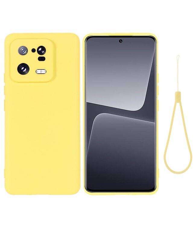 SoFetch Geel Valbestendig Siliconen Hoesje met Polsbandje voor de Xiaomi 13 Pro
