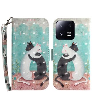 SoFetch Poezen Bookcase Hoesje met Polsbandje Xiaomi 13 Pro