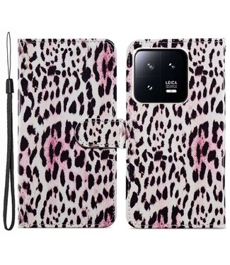 SoFetch Luipaard Bookcase Hoesje met Polsbandje Xiaomi 13 Pro