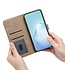 SoFetch Koffiebruin Lijnen Zakelijk Bookcase Hoesje met Polsbandje voor de Xiaomi 13 Pro