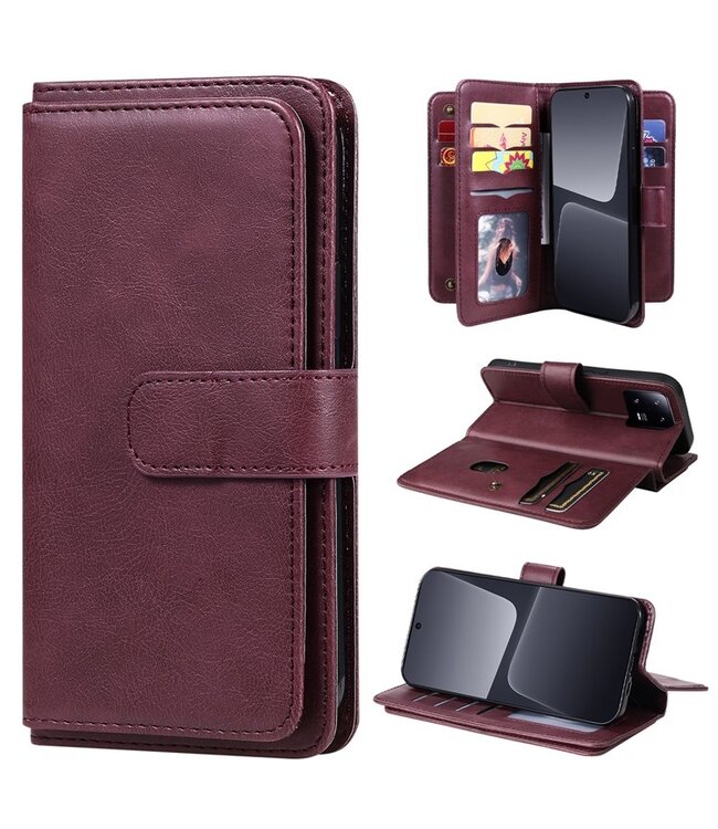 SoFetch Bordeaux Rood Portemonnee Bookcase Hoesje voor de Xiaomi 13 Pro