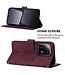 YB Bordeaux Rood Portemonnee Bookcase Hoesje met Koord voor de Xiaomi 13 Pro