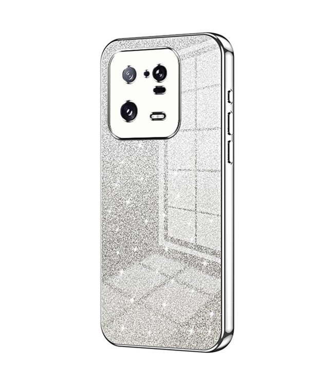 SoFetch Zilver Stijlvol Glitters TPU Hoesje voor de Xiaomi 13 Pro