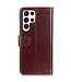 SoFetch Bruin Glad Bookcase Hoesje voor de Samsung Galaxy S24 Ultra