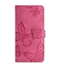 SoFetch Roze Vlinders Bookcase Hoesje met Polsbandje voor de Samsung Galaxy S24 Ultra