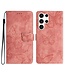 SoFetch Lichtroze Vlinders Bookcase Hoesje met Polsbandje voor de Samsung Galaxy S24 Ultra