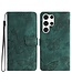 SoFetch Groen Vlinders Bookcase Hoesje met Polsbandje voor de Samsung Galaxy S24 Ultra