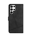 SoFetch Zwart Lijnen Bookcase Hoesje met Polsbandje voor de Samsung Galaxy S24 Ultra