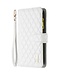 Binfen Color Wit Ruiten Bookcase Hoesje met Polsbandje voor de Samsung Galaxy S24 Ultra
