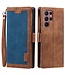 SoFetch Blauw Retrostijl Bookcase Hoesje met Polsbandje voor de Samsung Galaxy S24 Ultra