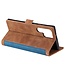SoFetch Blauw Retrostijl Bookcase Hoesje met Polsbandje voor de Samsung Galaxy S24 Ultra