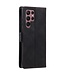 SoFetch Zwart Retrostijl Bookcase Hoesje met Polsbandje voor de Samsung Galaxy S24 Ultra