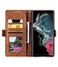 SoFetch Grijs Retrostijl Bookcase Hoesje met Polsbandje voor de Samsung Galaxy S24 Ultra