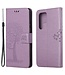SoFetch Paars Boom Bookcase Hoesje met Polsbandje voor de Samsung Galaxy S24 Ultra