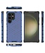 SoFetch Blauw Valbestendig Honingraat Backcover Hoesje voor de Samsung Galaxy S24 Ultra