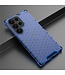 SoFetch Blauw Valbestendig Honingraat Backcover Hoesje voor de Samsung Galaxy S24 Ultra
