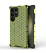 SoFetch Groen Valbestendig Honingraat Backcover Hoesje voor de Samsung Galaxy S24 Ultra