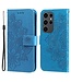 SoFetch Blauw Mandala Bookcase Hoesje met Polsbandje voor de Samsung Galaxy S24 Ultra