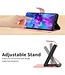 HT06 Roze Litchee Ruiten Bookcase Hoesje met Polsbandje voor de Samsung Galaxy S24 Ultra