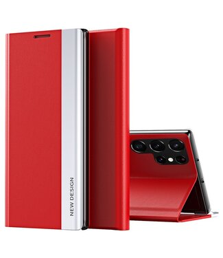 SoFetch Rood Slim Stijlvol Bookcase Hoesje Samsung Galaxy S24 Ultra