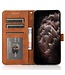 SoFetch Bruin Twee kleuren Bookcase Hoesje met Polsbandje voor de Samsung Galaxy S24 Ultra