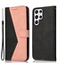 SoFetch Roze Twee kleuren Bookcase Hoesje met Polsbandje voor de Samsung Galaxy S24 Ultra