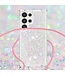 YB Wit Glitters Backcover Hoesje met Koord voor de Samsung Galaxy S24 Ultra