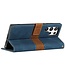 SoFetch Blauw Splitleder Bookcase Hoesje voor de Samsung Galaxy S24 Ultra