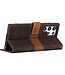 SoFetch Bruin Splitleder Bookcase Hoesje voor de Samsung Galaxy S24 Ultra