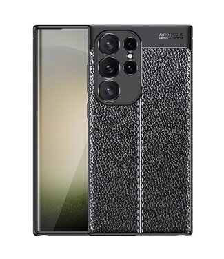 SoFetch Zwart Slim Licthi TPU Hoesje Samsung Galaxy S24 Ultra