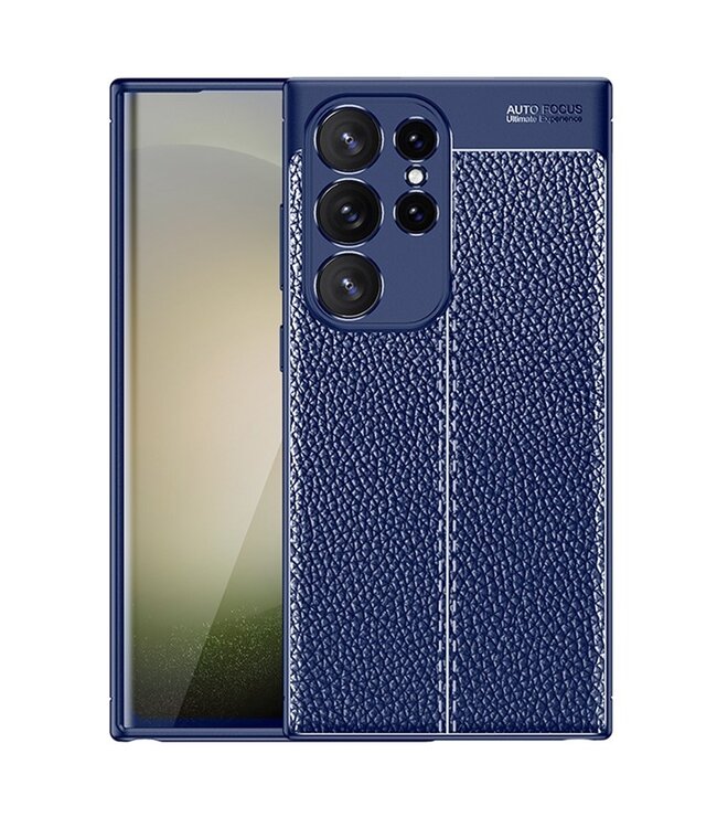 SoFetch Blauw Slim Licthi TPU Hoesje voor de Samsung Galaxy S24 Ultra