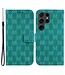 SoFetch Groen Monogram Bookcase Hoesje voor de Samsung Galaxy S24 Ultra