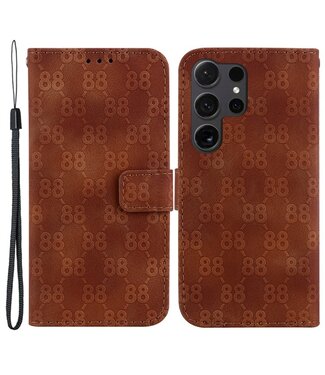 SoFetch Bruin Monogram Bookcase Hoesje Samsung Galaxy S24 Ultra