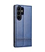 Azns Donkerblauw Magnetisch Bookcase Hoesje voor de Samsung Galaxy S24 Ultra