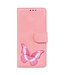 SoFetch Roze Vlinder Bookcase Hoesje voor de Samsung Galaxy S24 Ultra