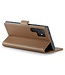 Bruin Litchee Glossy Bookcase Hoesje voor de Samsung Galaxy S24 Ultra