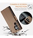Bruin Litchee Glossy Bookcase Hoesje voor de Samsung Galaxy S24 Ultra