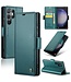 Groen Litchee Glossy Bookcase Hoesje voor de Samsung Galaxy S24 Ultra