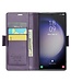 CaseMe Paars Litchee Glossy Bookcase Hoesje voor de Samsung Galaxy S24 Ultra