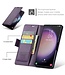 CaseMe Paars Litchee Glossy Bookcase Hoesje voor de Samsung Galaxy S24 Ultra