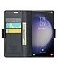 CaseMe Zwart Litchee Glossy Bookcase Hoesje voor de Samsung Galaxy S24 Ultra